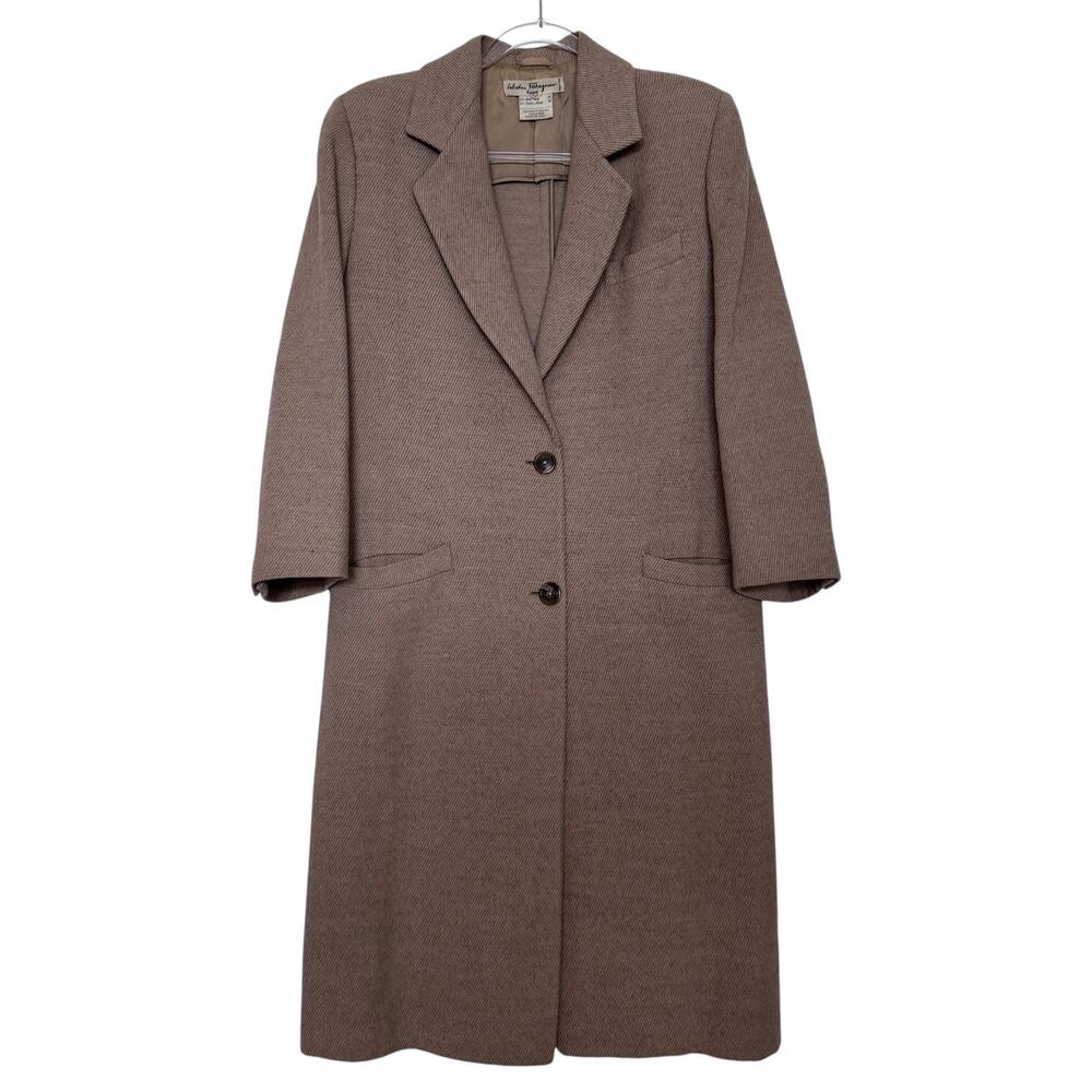 1980s Salvatore Ferragamo Wool Alpaca 3 Piece Suit Set Camel Made Italy Medium - Picture 4 of 16